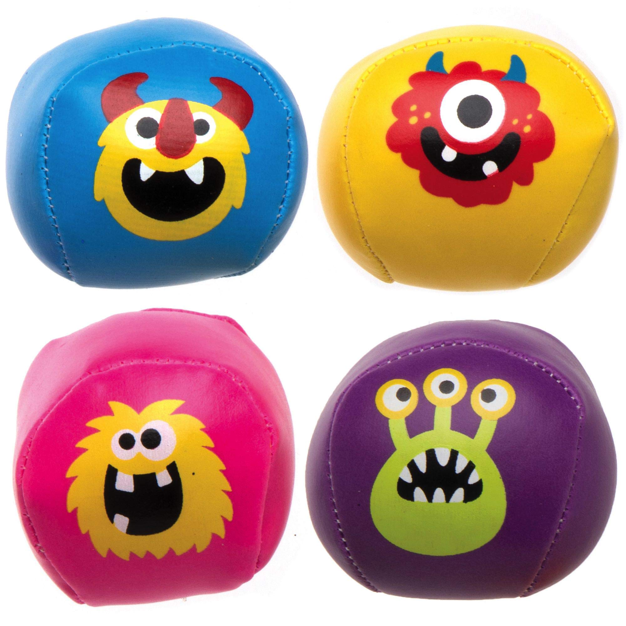 Baker Ross AX273 Monster Bunch Mini Soft Ball - Pack of 6, Juggling Balls for Kids, Ideal for Kids Party Bags and Stocking Fillers, Great for Outdoor or Indoor Use, Ball