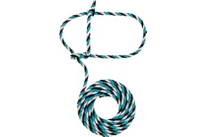 Weaver Leather Livestock Cattle Rope Halter, Teal/Black/Gray