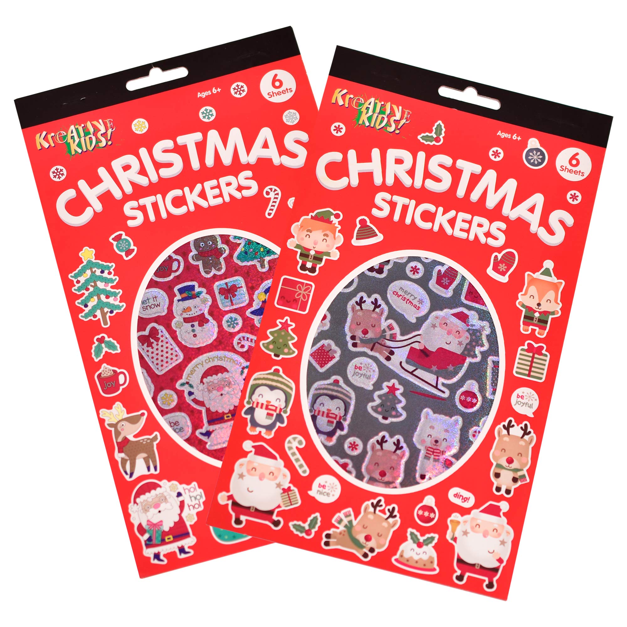 KandyToys Christmas Sticker Pads-2 Assorted Designs, Multi, One Size