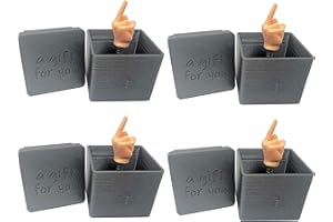MunnyGrubbers - Surprise Middle Finger in a Box (4 Pack) - Spring Activated Middle Finger in Box - Some Assembly Required - Novelty Gag - White Elephant - Funny Joke Prank Gift for Men - (Silver)