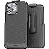 Encased Belt Case for iPhone 15 Pro Max (2023) Thin Armor Slim Cover with Rotating Phone Holster Clip - Black