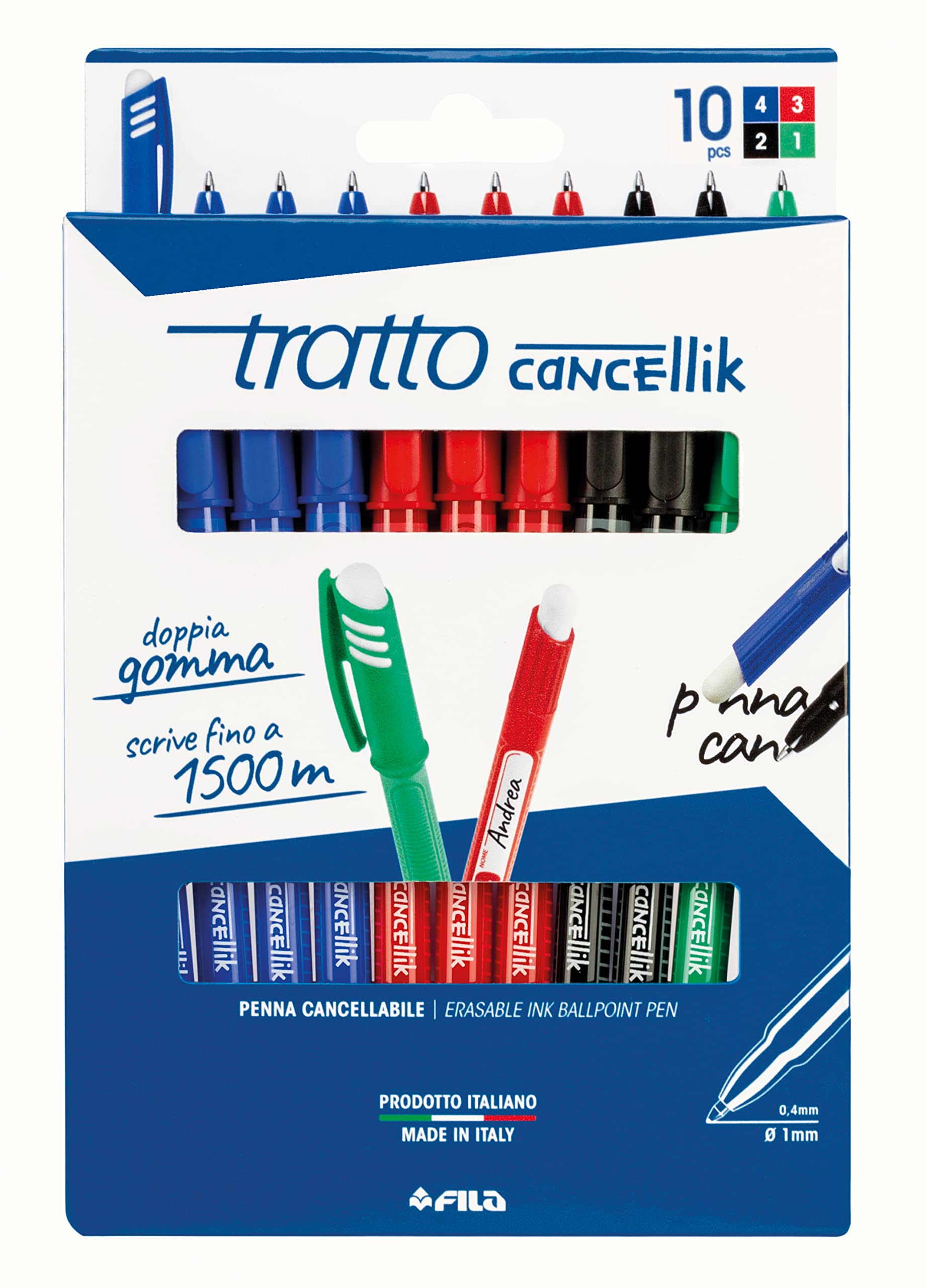 Tratto Envelope Stretch Cancellik 8 + 2 colors school - 832700, 10 Pieces