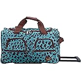 Rockland Rolling Duffel Bag, BLUELEOPARD, 22"