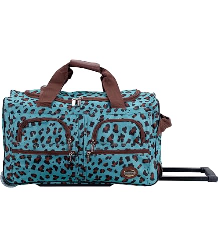 Betsey Johnson Designer Carry On Luggage Collection - Lightweight Pattern 22 Inch Duffel Bag- Weekender Overnight Business Travel Suitcase with 2- Rolling Spinner Wheels (Paris Love)