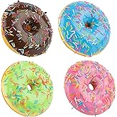 Framendino, 4 Pack Artificial Donut Fake Food Display Realistic Bakery Shop Decoration Photography Dessert Faux Model