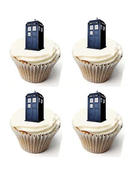 Stand Up X20 Doctor Who Tardis Edible Cupcake Toppers Printed On