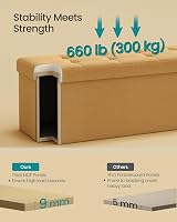 SONGMICS MAZIE Storage Ottoman Bench 110 cm Foldable Foot Rest 131 L view 5