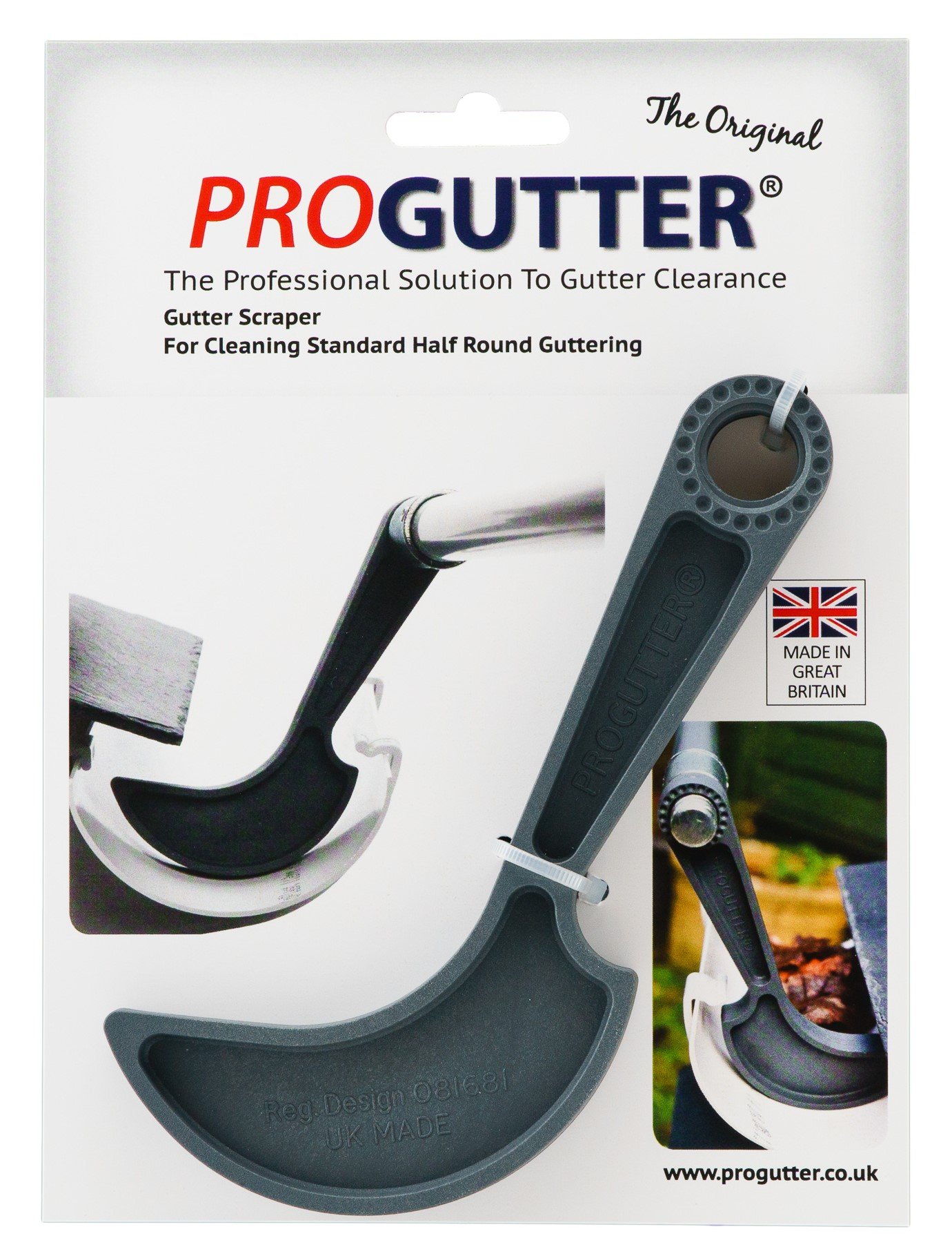PROGUTTER Half Round Gutter Cleaning Scraper. The Original Scraper for Removing Debris and Weeds from Half Round Gutters.