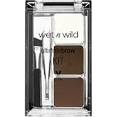 wet n wild Ultimate Eyebrow Makeup Kit, Long-Lasting Matte Brow Powder, Tweezers, Wax &amp; Brush, Built-In Mirror, Purse-Friendly Compact - Dark Brown