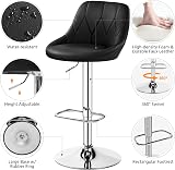 Yaheetech Modern Barstools Set of 2 Height Adjustable Swivel Black view 4