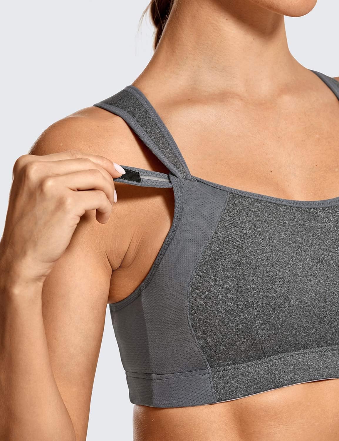 SYROKAN Women's Front Adjustable Lightly Padded Wirefree Racerback High Impact Sports Bra at  Women’s Clothing store
