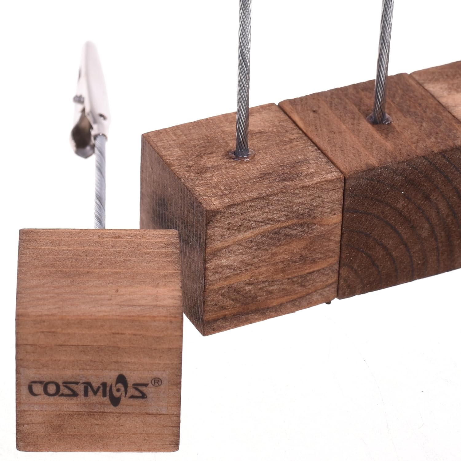 Cosmos 10 Pcs Lightweight Cube Base Memo Clips Holder with Alligator Clip Clasp for Displaying Number Cards (Wooden Base): Kitchen & Dining