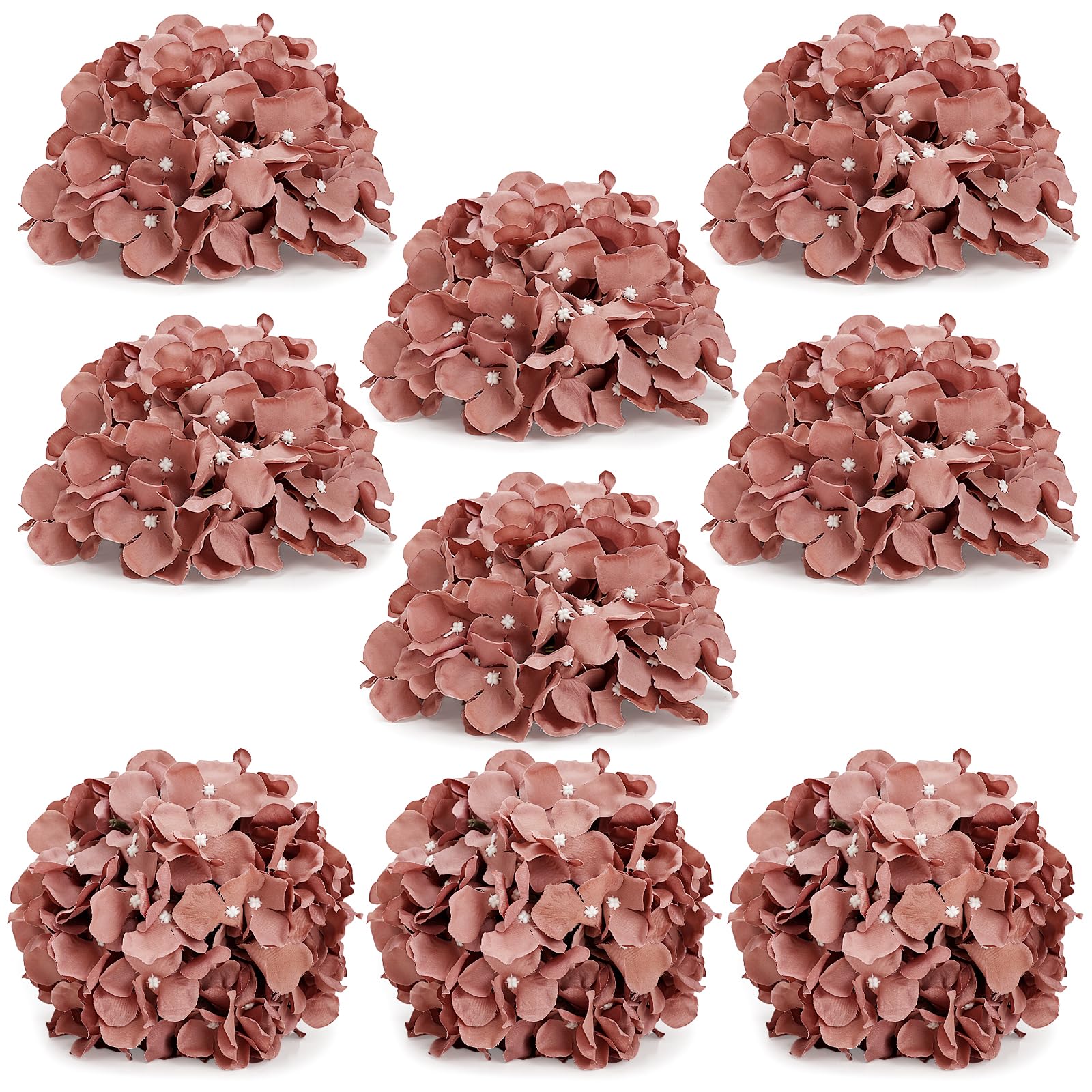 Photo 1 of DIYDOFUN Hydrangea Flower Balls for Centerpieces - 6 PCS Artificial Floral Arrangement with Base, 8 Inch Diameter Fake Silk Kissing Ball for Wedding Table Home Party Decor - Dusty Pink