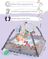 Trongle Baby Play Gym Mat 80x80x55cm with 5 Toys 18 Ocean Balls view 3