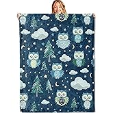 MIEPOS Cartoon Owl Throw Blanket – Soft, Cozy, and Lightweight Decor Flannel Blanket Ideal for Couch, Office, and Travel – Fuzzy, Fluffy, Plush Warmth for Women Girls 60×50 Inch