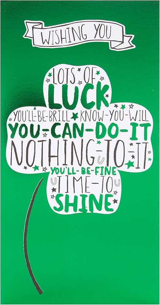 Hallmark, biglietto di buona fortuna con scritta in inglese (lingua italiana non garantita Hallmark, biglietto di buona fortuna con scritta in inglese (lingua italiana non garantita
