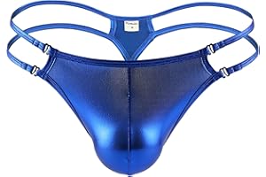 Swbreety Men's Shiny Metallic G-String Thong T-Back Jockstrap Sexy Underwear
