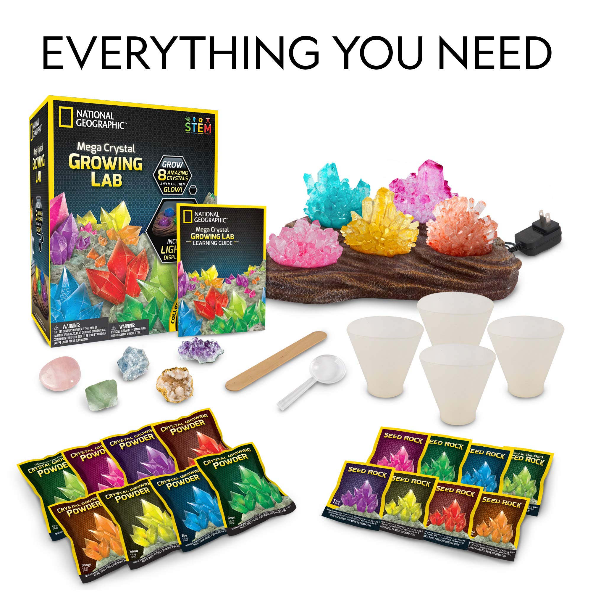 NATIONAL GEOGRAPHIC Mega Crystal Growing Lab 8 Vibrant Colored