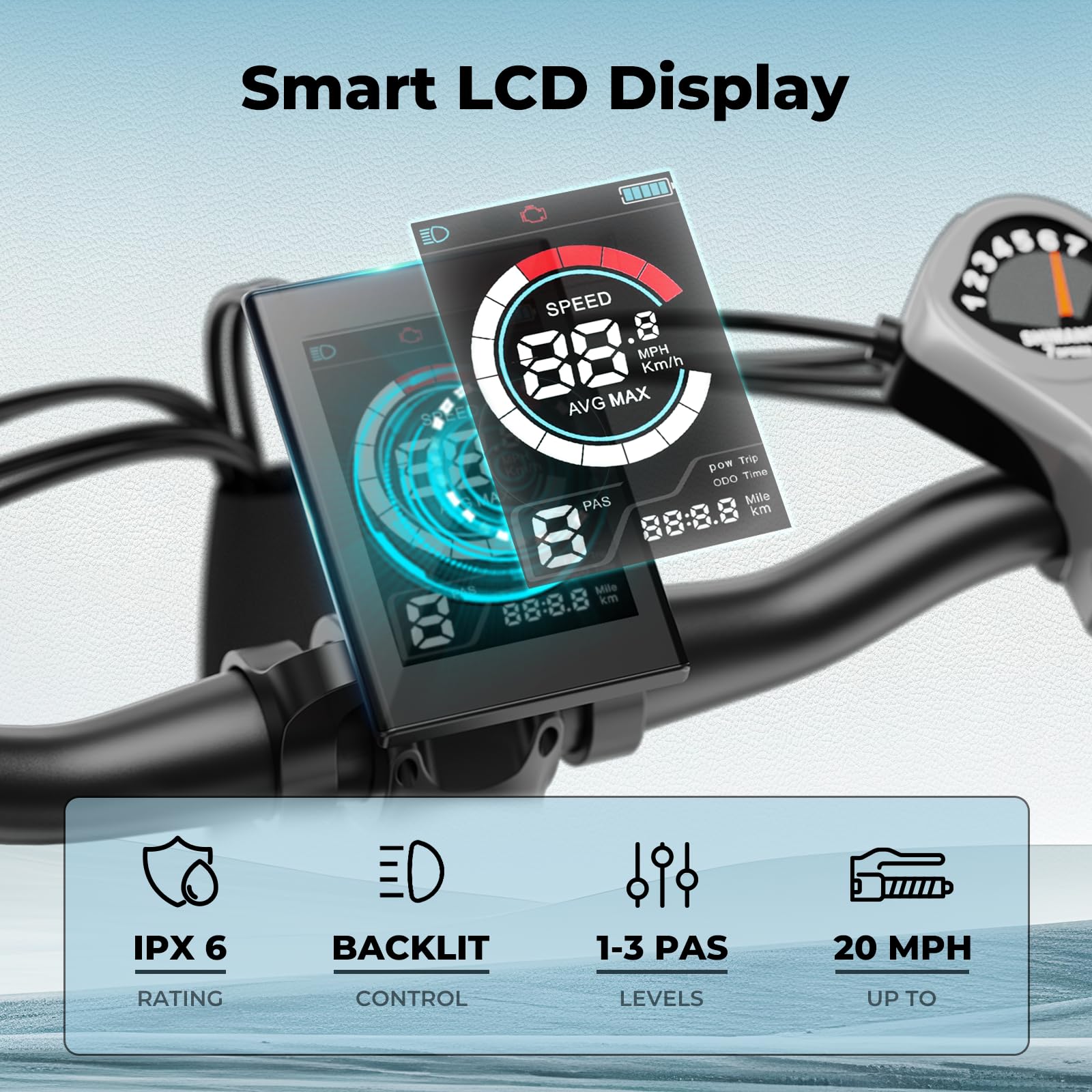 Jasion EB5 Electric Bike for Adults with Peak 750W Brushless Motor, 40Miles 20MPH Commuting Electric Mountain Bike with 360Wh Removable Battery, 7-Speed, 26