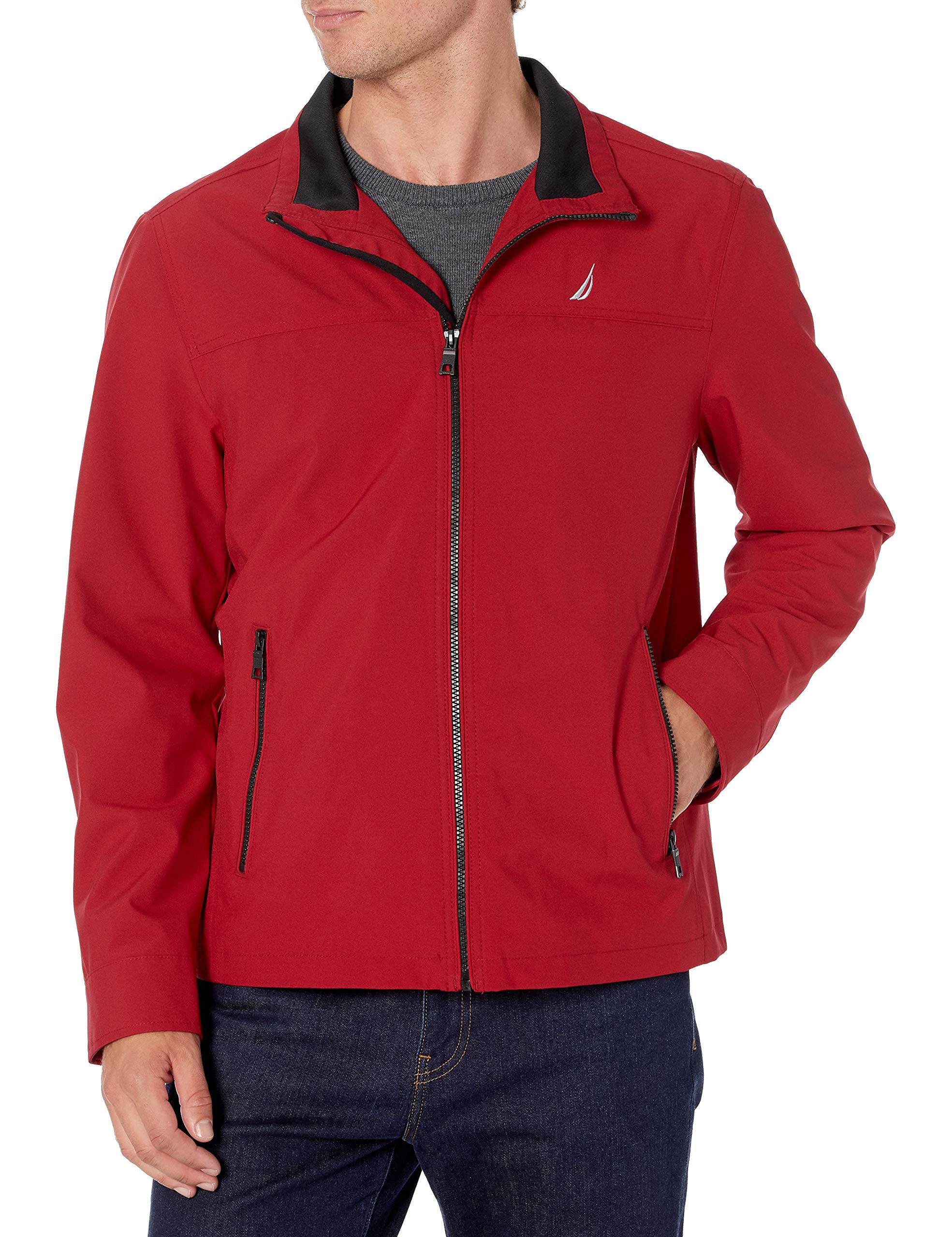 Nautica Golf Jacket – Casual Wear Windbreaker Jacket, Regular, Big & Tall Sizes, Classic Red, Large