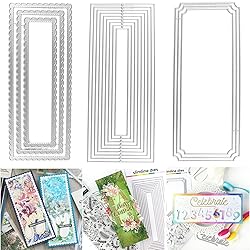 3 Sets Nested Stitched Scalloped Rectangles Dies