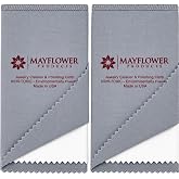 Pro Size Polishing Cloth Set of 2 Large Cleaning Cloths Pure Cotton Made in USA for Gold Silver and Platinum Jewelry Coins Watch, Silverware 11 x 14 inches each Tarnish Remover Keeps Jewelry Shining