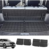 xipoqix Cargo Mat Backrest Mat Compatible with 2022-2025 Mitsubishi Outlander 7 Seats Trunk Liner TPE Cargo Liner Replacement for 2022-2025 Mitsubishi Outlander Accessories (Cargo Mat+Backrest Mat)