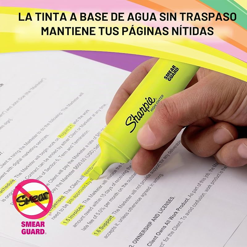 Fluo XL subrayadores fluorescentes | punta biselada | Resaltadores fluorescentes de colores amarillorosanaranja y verde | paquete de 4 rotuladores