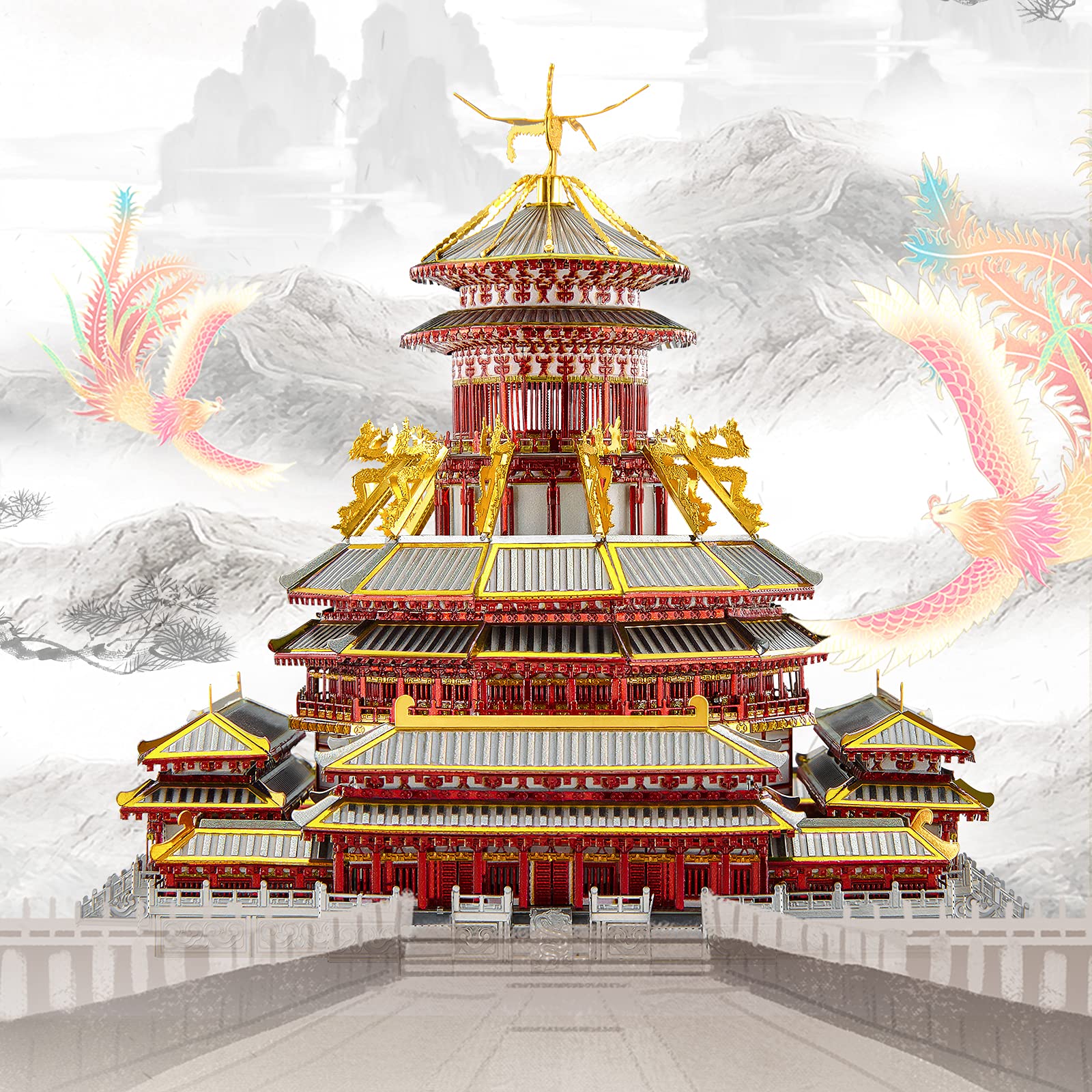 Piececool 3D Metal Puzzles for Adults, Ziwei Palacer Model Kits, Famous Chinese Architecture Model Building Kits, DIY 3D Puzzle Building Blocks Great Gift,189 Pcs