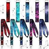 Fainne 10 Pieces Space Galaxy Lanyard Bulk Starry Sky Lanyard for Keys ID Badges Holder Students Kids Girls Hanging Fun Cool Neck Wrist Keychain Name Tag