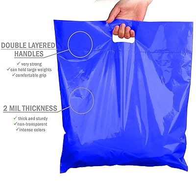 blue plastic bags with handles