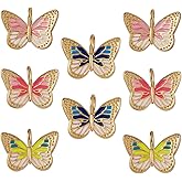 COGCHARGER 8 Pcs 4 Colors Butterfly Charms Pendants Colorful Butterfly Charm Brass Enamel Pendants for Jewelry Necklace Bracelet Earring Making Crafts