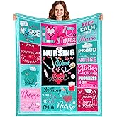 Tranqun Christmas Nurse Gifts for Women 60 x 50 Nurse Practitioner Week Gift Throw Blanket for Healthcare Worker Gifts Nursing Student Graduation, Rn for Nursing Practitioner, Retirement Present