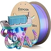 PLA Filament 1.75mm, Silk Pla 3D Printer Filament Rainbow PLA 1kg, Dimensional Accuracy +/-0.02mm, 2.2lbs/Spool