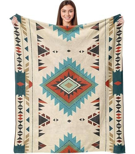 Native Natural Throw Boho Western Home Decor Blanket Southwestern Plush Throw Blanket 50x60 ...