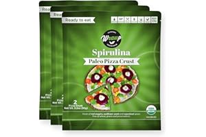 WRAWP Paleo Pizza Crust | Flavored Organic Gluten Free, Dairy Free, Soy Free, Nut Free and Vegan Pizza Crust (Spirulina, 3 Pack)