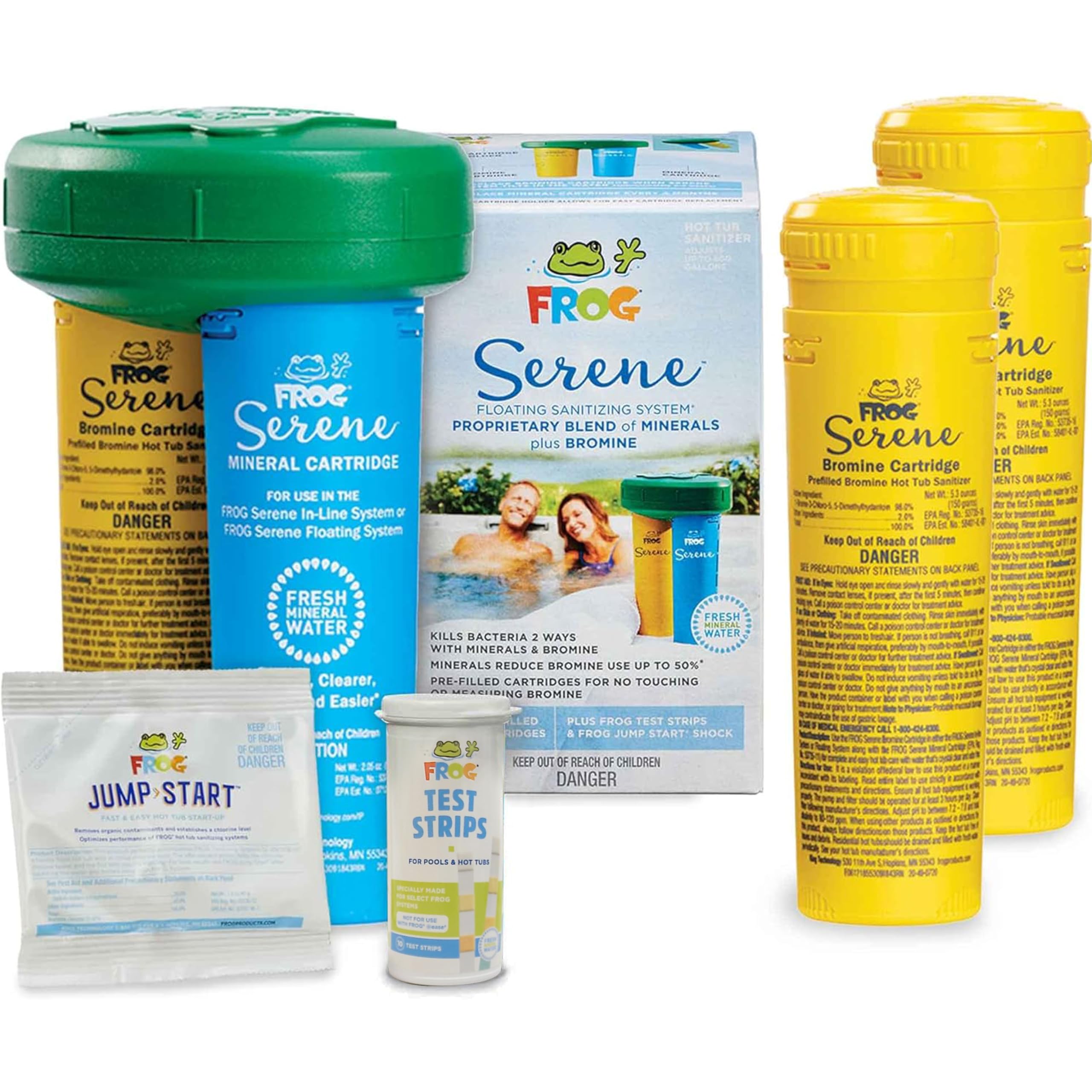 Mua Serene Floating Sanitizing System + 2 Bromine Cartridges for Hot Tubs, Quick and Easy Self