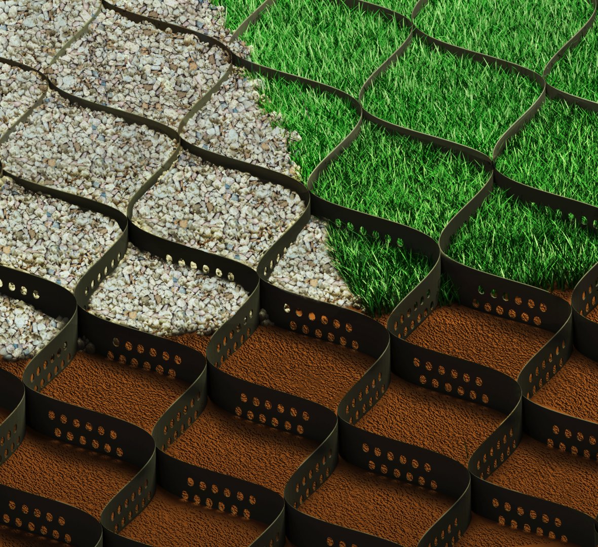 Standartpark 2" Thick Geo Grid Ground Grid Polyethylene 160 sq ft 1885