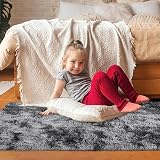 Sour Lemon Grey Rugs 60x120cm Living Room Bedroom Shaggy Anti Slip Fluffy Carpet view 8