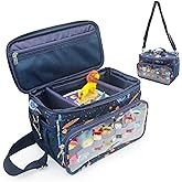 for Tonies Carrying Case, Toniebox 1 2 Case for Tonies Figures,Tonie Characters, Tonies Storage and Organizer with Shoulder Strap,Tonies Box Starter Set,Tonies Headphones,Charging Station Bag (Blue)