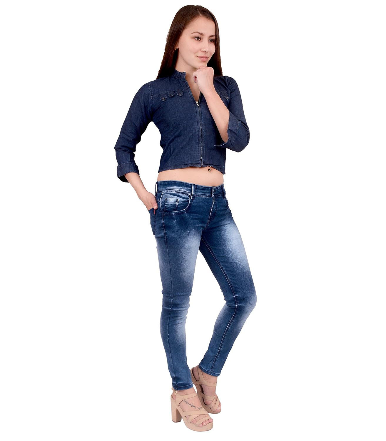 fourgee women's slim fit jeans (cloud wash)