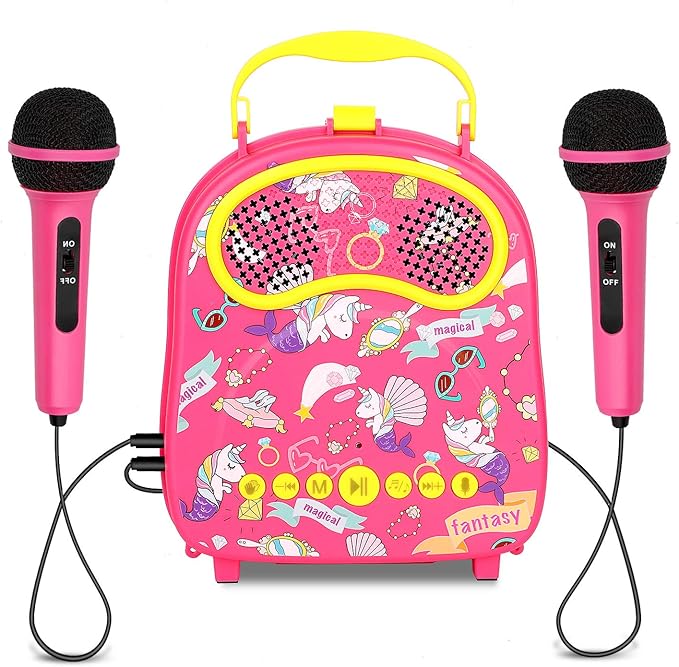 N\A Kids Karaoke Machine with 2 Microphones，Rechargeable