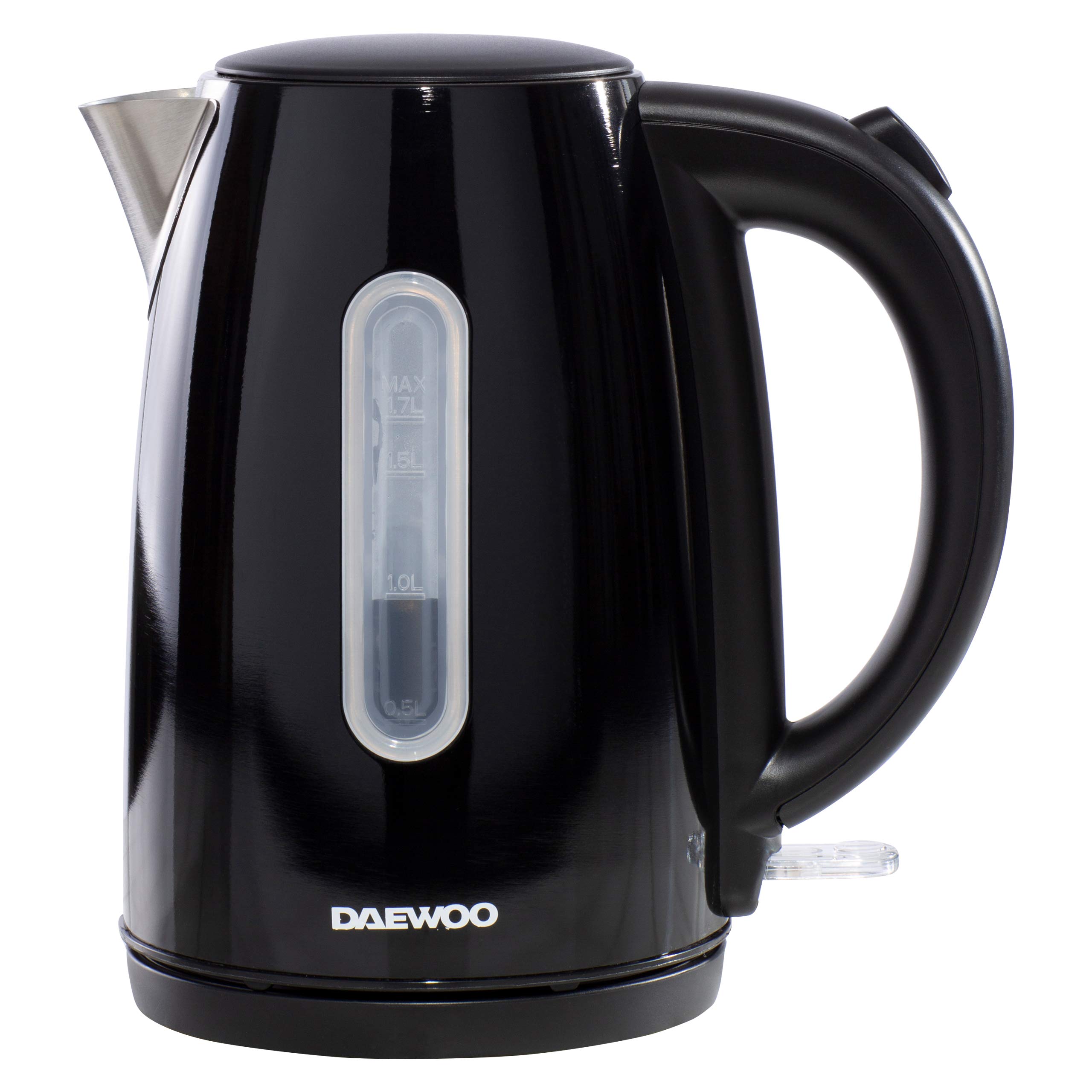Daewoo 1.7L Jug Kettle | Auto Lid Opening Feature | On/Off Switch with Light Indicator | Strix Control | Cordless Design | 3000W Power, Black