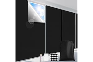 FADOTY 100% Blackout Window Cover 40" x 57" Travel Blackout Window Shades Portable Blackout Shades for Nursery Bedroom Dorm R