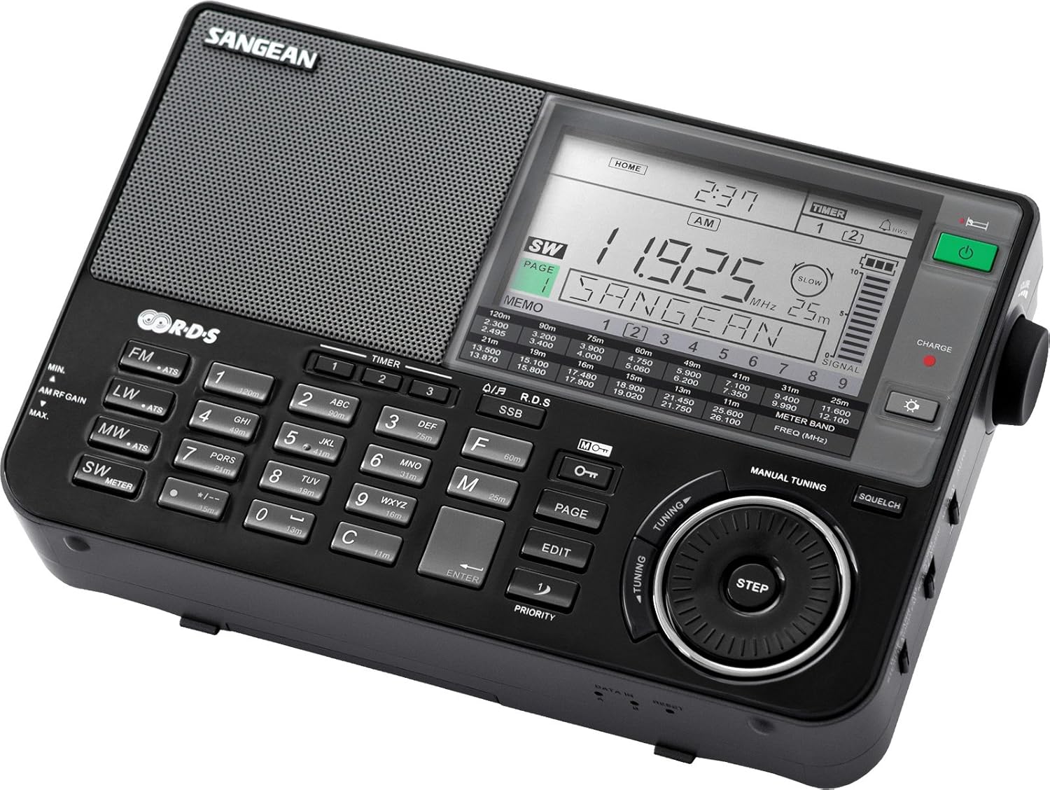 Sangean ATS-909X BK AM/FM/LW/SW World Band Receiver - Black: Home Audio & Theater