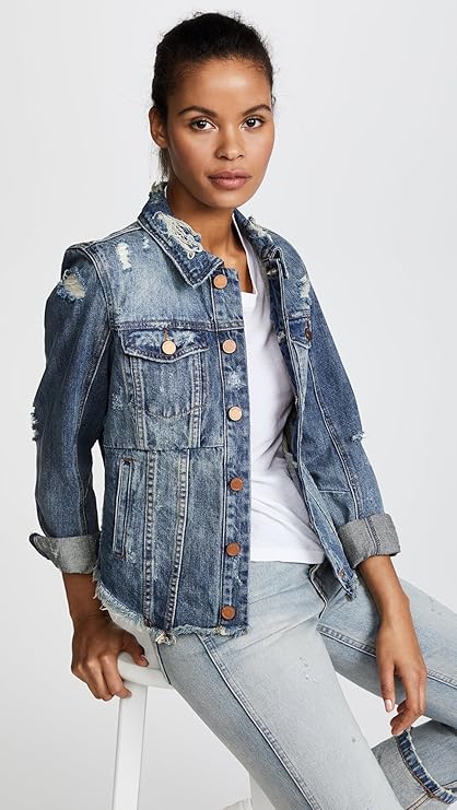 blanknyc red fury denim jacket