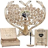 Heart Wedding Guest Book Alternative, Rustic Wooden Wedding Souvenirs with Heart Picture Frame, Heart Guest Book Drop Box, Personalized Decor Party Birthday