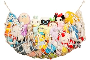 Amdermi Stuffed Animal Hammock Corner Wall Stuffed Animal Net or Hammock for Stuff Animal Storage Plush Toy Holder Boho Macrame Toy Display for Nursery Playroom Kid's Room