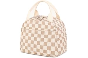 BLUBOON Lunch Bag for Women Men Cute Corduroy Lunch Tote Bags Reusable Insulated Lunch Box Large Capacity Reusable Insulated 