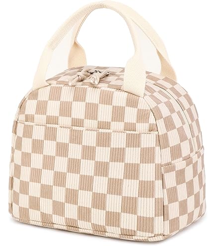 Insulated Corduroy Lunch Bag | 7.5L Large Capacity Lunch Tote | Leak-Proof Thermal Bag For Work & Picnics